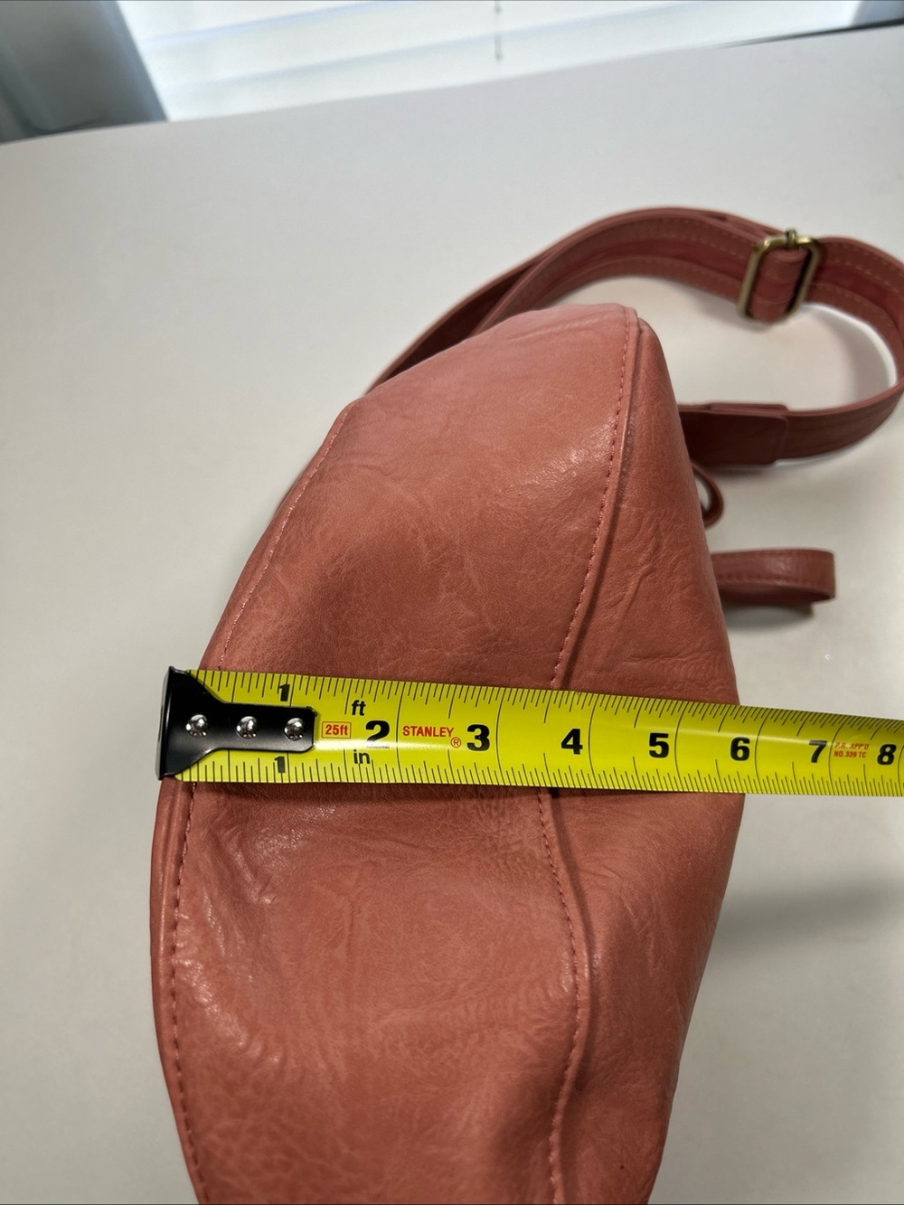 Soft Textured Dusty Rose Crossbody Bag with Adjustable Strap